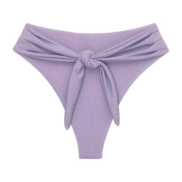 Montce NWT Lilac Sparkle Tie-Up Bikini Bottom - Picture 1 of 4
